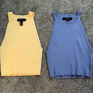 Yellow & blue tanks